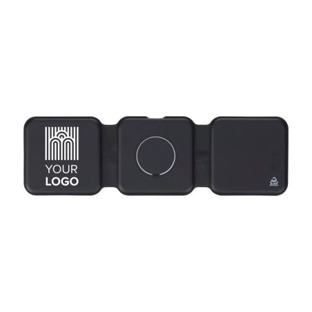 Cargador inalámbrico Trigo | Reciclado | 3-en-1 Personalizado 101514191