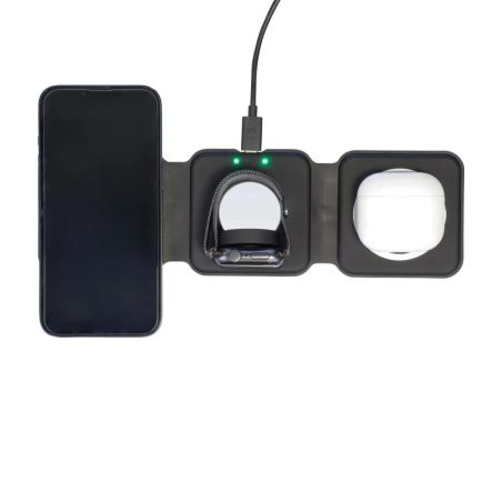 Cargador inalámbrico Trigo | Reciclado | 3-en-1 Personalizado 101514191