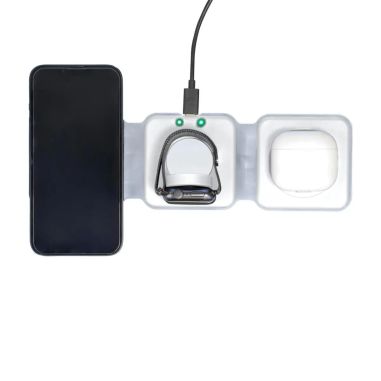 Cargador inalámbrico Trigo | Reciclado | 3-en-1 Personalizado 101514191