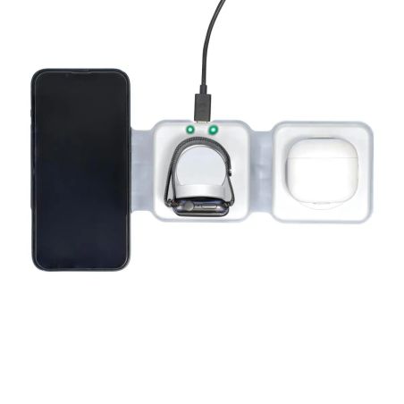 Cargador inalámbrico Trigo | Reciclado | 3-en-1 Personalizado 101514191
