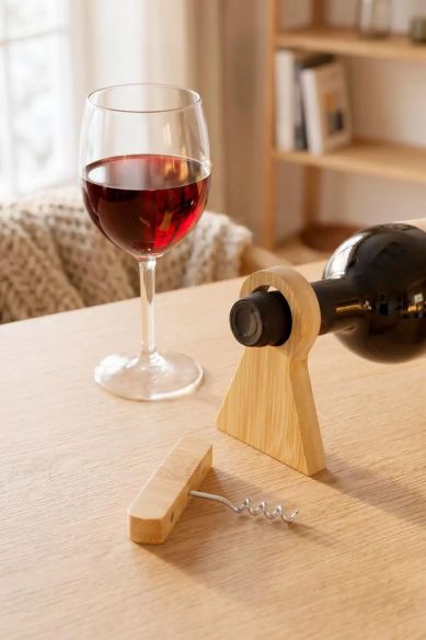 Soporte para botella de vino Vincio | Bambú reciclado Personalizado 101514194