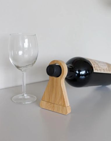 Soporte para botella de vino Vincio | Bambú reciclado Personalizado 101514194