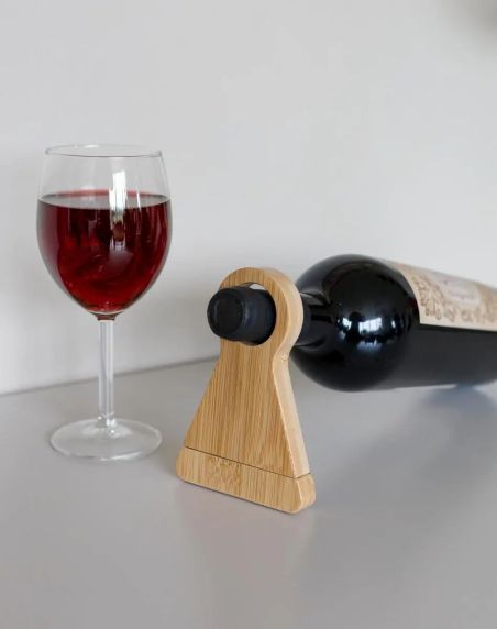 Soporte para botella de vino Vincio | Bambú reciclado Personalizado 101514194