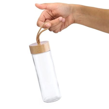 Tarro de Cristal con Tapón de Bambú y Asa Trenzada | Goodie