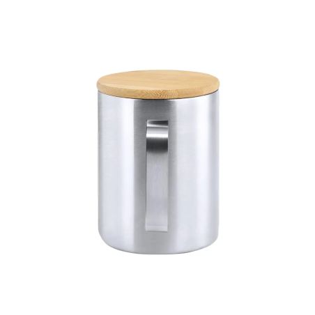 Taza Térmica de Acero Inoxidable y Bambú | Goodie