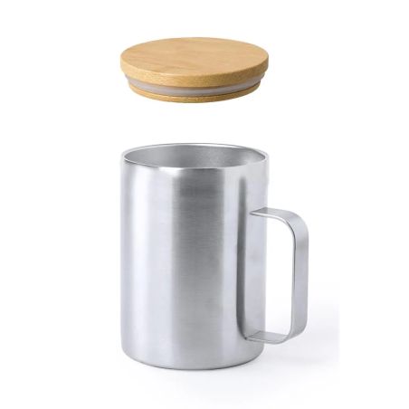 Taza Térmica de Acero Inoxidable y Bambú | Goodie