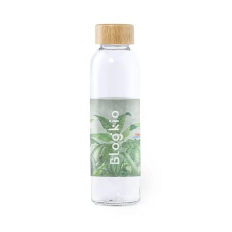 Bidón de Cristal con Tapón de Bambú 500ml | Goodie