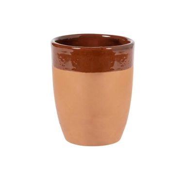 Taza de barro curvada artesanal con logo | Goodie