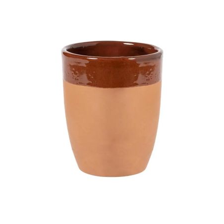 Taza de barro curvada artesanal con logo | Goodie