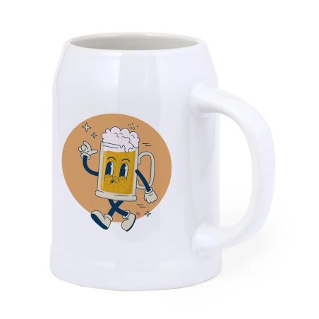 Jarra Cervecera de Cerámica Blanca de 700 ml | Goodie