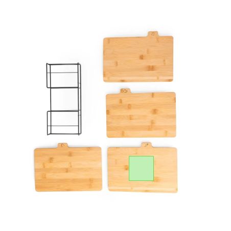 Set de 4 Tablas de Bambú Talladas por Tipo de Alimento | Goodie