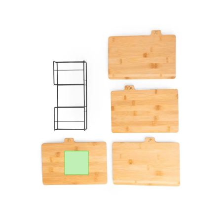 Set de 4 Tablas de Bambú Talladas por Tipo de Alimento | Goodie