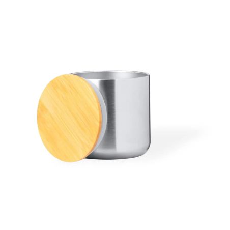 Set de Bidón y 2 Vasos Térmicos de Acero Inox y Detalles en Bambú | Goodie
