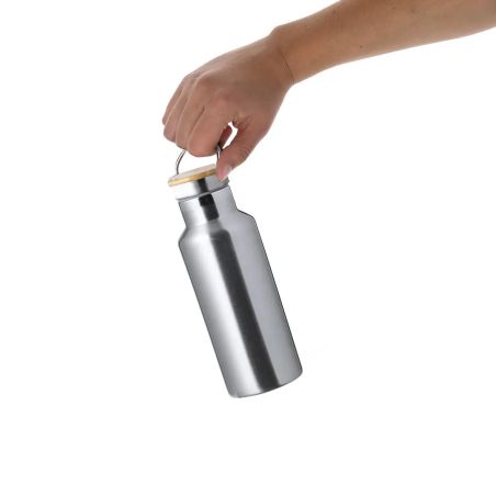 Set de Bidón y 2 Vasos Térmicos de Acero Inox y Detalles en Bambú | Goodie