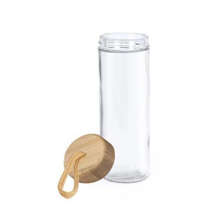 Tarro de Cristal con Tapón de Bambú y Asa Trenzada | Goodie
