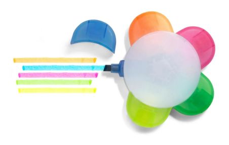 Marcador Fluorescente con Forma de Flor Multicolor | Goodie