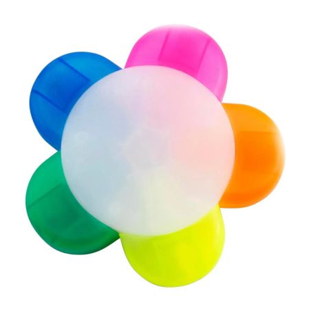 Marcador Fluorescente con Forma de Flor Multicolor | Goodie