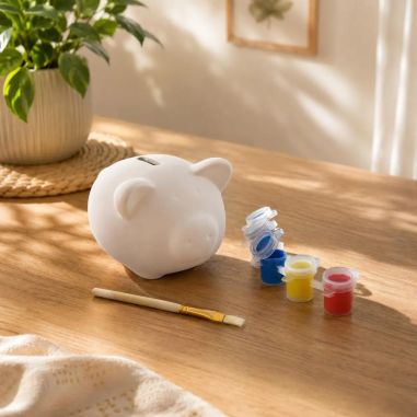 Hucha de yeso para pintar con pincel personalizada | Goodie