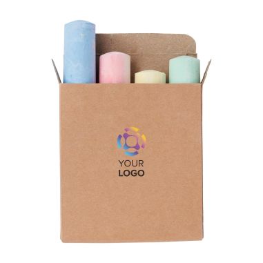 Caja con 4 tizas grandes personalizada | Goodie