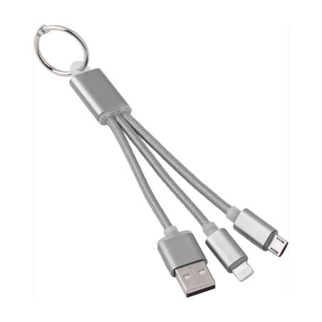 Set cables carga aluminio USB-C y llavero | Goodie