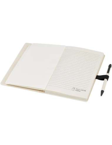 Set Libreta Bolígrafo Cartón Leche Personalizado | Goodie