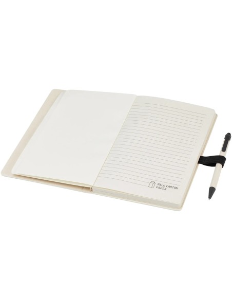 Set Libreta Bolígrafo Cartón Leche Personalizado | Goodie