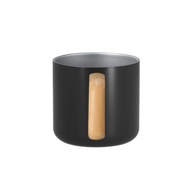 Taza de Acero Inoxidable Reciclado de 400 ml con Asa de Madera | Goodie