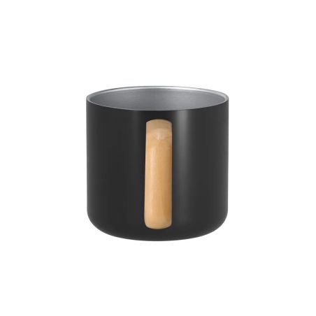 Taza de Acero Inoxidable Reciclado de 400 ml con Asa de Madera | Goodie