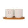 Juego de Originalhome compuesto por una bandeja ovalada de madera y una taza de cerámica de 150 ml Personalizada 6126437 - Imagen 4