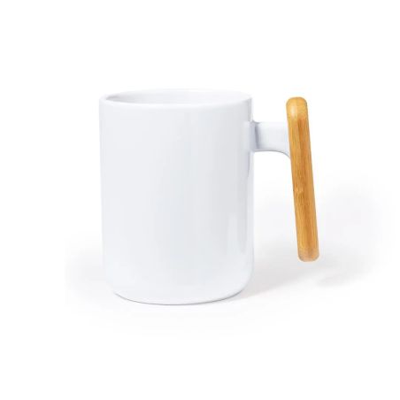Taza de Cerámica de 480ml con Asa de Bambú | Goodie