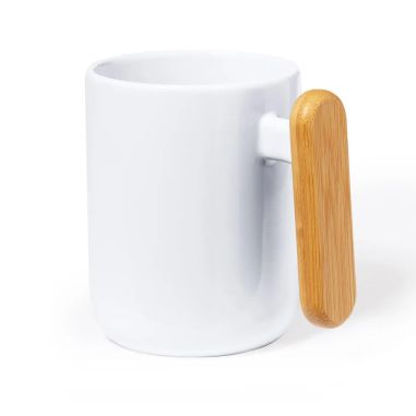 Taza de Cerámica de 480ml con Asa de Bambú | Goodie