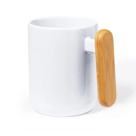 Taza de Cerámica de 480ml con Asa de Bambú | Goodie