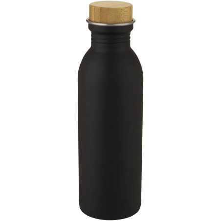 Botella acero 650 ml tapa bambú sostenible con logo | Goodie