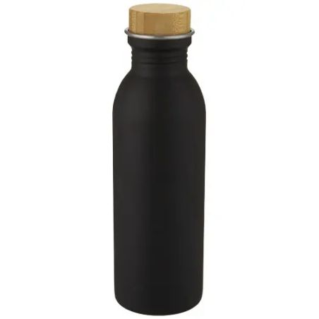 Botella acero 650 ml tapa bambú sostenible con logo | Goodie