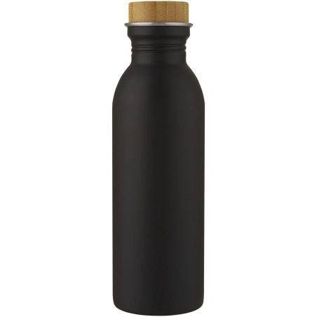 Botella acero 650 ml tapa bambú sostenible con logo | Goodie
