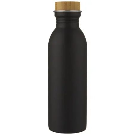 Botella acero 650 ml tapa bambú sostenible con logo | Goodie