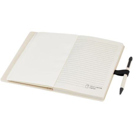 Set Libreta Bolígrafo Cartón Leche Personalizado | Goodie