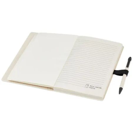 Set Libreta Bolígrafo Cartón Leche Personalizado | Goodie