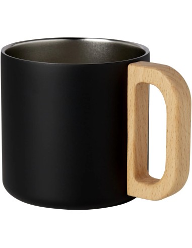Taza Bjorn 360 ml acero reciclado RCS asa de haya | Goodie