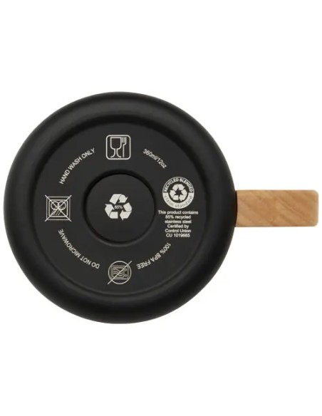 Taza Bjorn 360 ml acero reciclado RCS asa de haya | Goodie