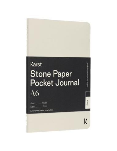 Diario de bolsillo de tapa blanda de papel de piedra A6 en blanco "Karst®"