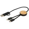 Cable 5 en 1 de plástico reciclado de 30 cm para sincronización de datos y carga rápida de 27 W con detalles de bambú Personaliz - Imagen 24