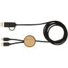 Cable 5 en 1 de plástico reciclado de 150 cm para sincronización de datos y carga rápida de 27 W con detalles de bambú Personali - Imagen 19