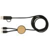 Cable 5 en 1 de plástico reciclado de 150 cm para sincronización de datos y carga rápida de 27 W con detalles de bambú Personali - Imagen 20