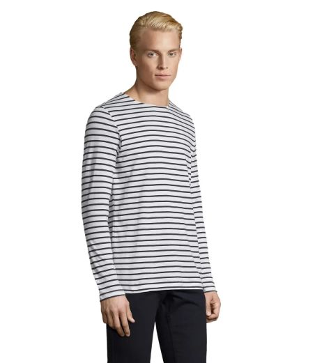 MARINE MEN STRIPED T-SHIRT Personalizado 7S01402