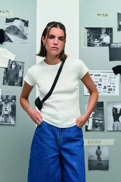 SARA WOMEN'S RIBBED T-SHIRT Personalizada 7S04814