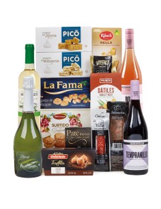 Lote de Navidad 5 Ibéricos, Vino Blanco y Espumoso y Dulces