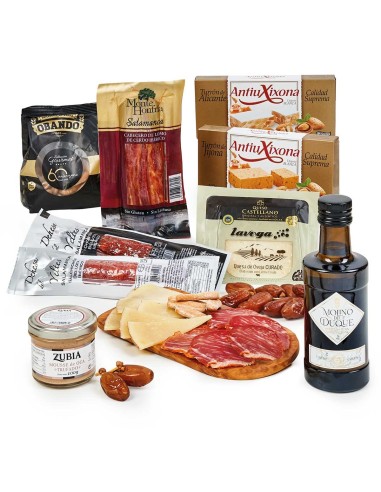 Comprar Cesta de Navidad Gourmet sin Alcohol con Ibéricos y Turrones
