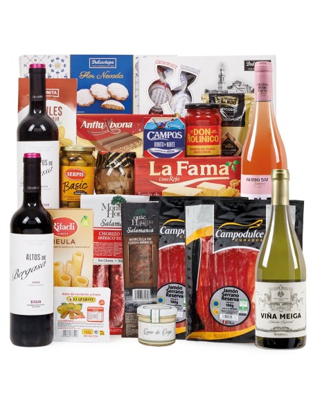 Lote Navidad 109 Cesta Ibérica con Jamón, Vinos y Dulces Sadival 2026