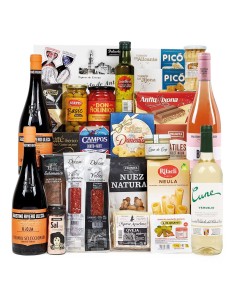 Venta de Lote 13 Cesta Tradicional con Ibéricos y Vinos